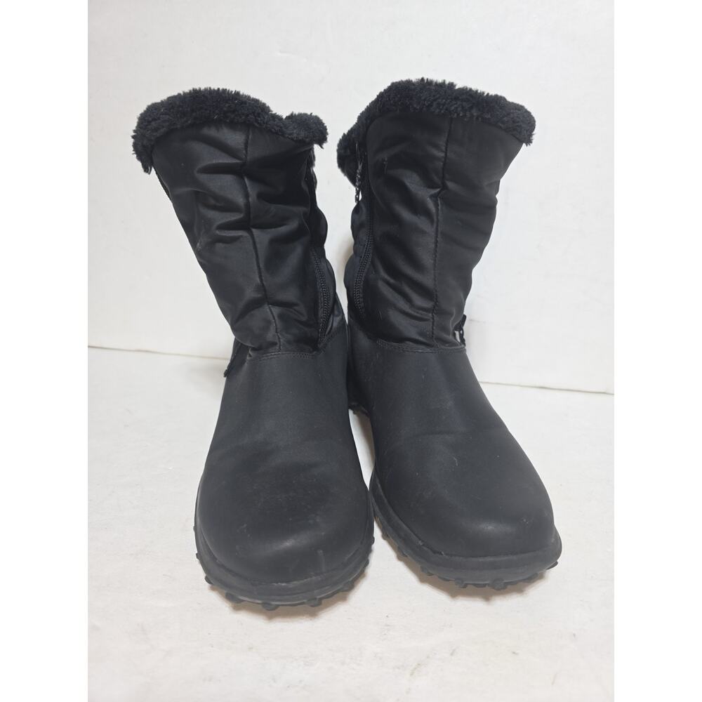 Totes Black All Weather Boots Zipper  Womens 8M